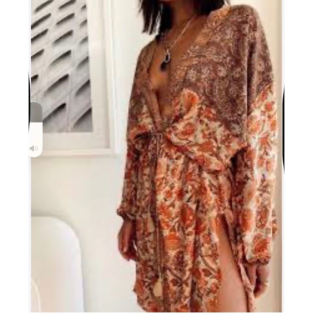 12th Tribe Laguna Beach Floral Kimono Dress One Size Floral Paisley